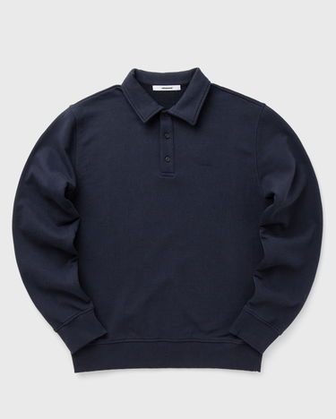 Sweatshirt Edmmond Studios MINI LOGO Long Sleeve Polo Sweat Mørkeblå | 325-40-05590, 1