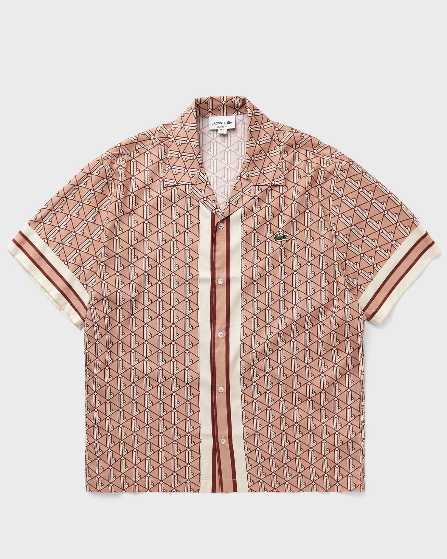 Skjorte Lacoste Lacoste Monogram Relaxed Fit Woven Button-Up Shirt Lyserød | CH9094-F9I, 1