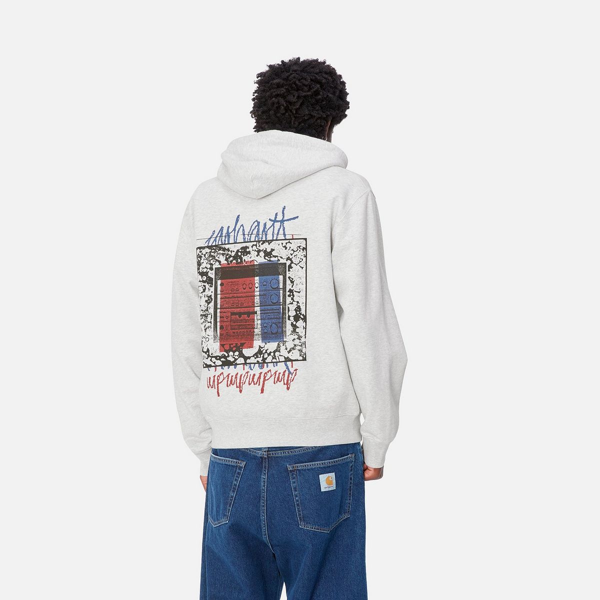 Sweatshirt Carhartt WIP Hooded Sweatshirt Stereo Grå | I033624_9, 1