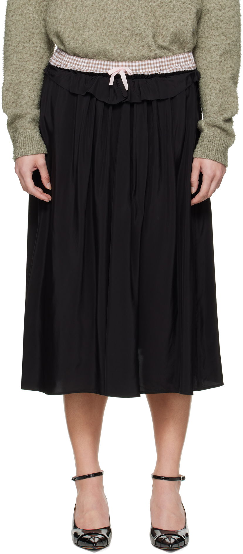 Nederdel Maison Margiela Maison Margiela 'Anonymity Of The Lining' Midi Skirt Sort | S51ME0034 S76632
