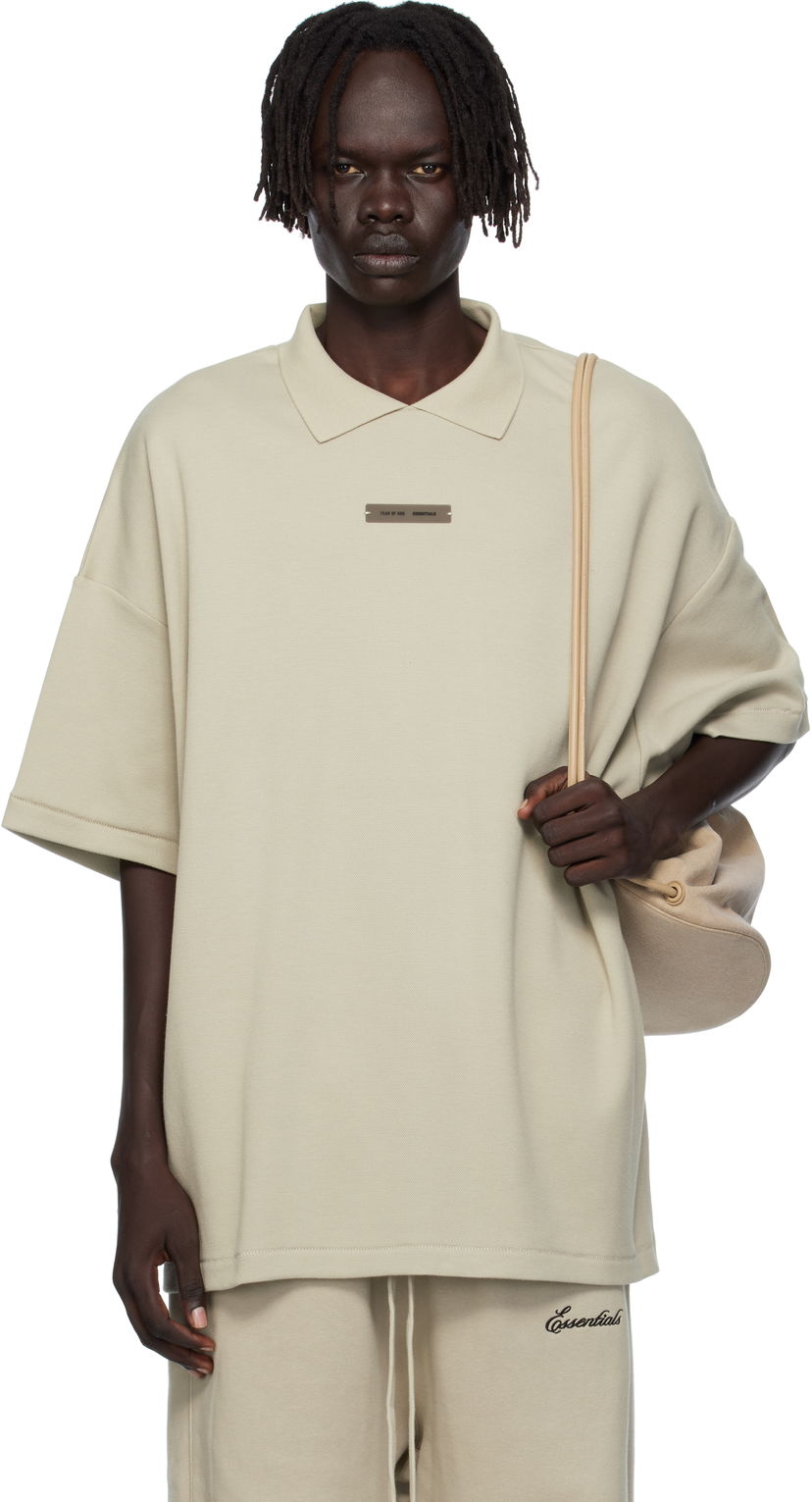 Polo skjorte Fear of God ESSENTIALS 90s Fit Piqué Short Sleeve Polo Beige | 125SP254406F