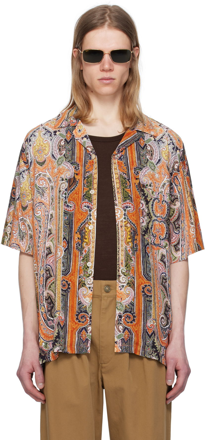 Skjorte ISABEL MARANT Isabel Marant Vazlo Paisley Shirt Orange | CH0236HA-C2I08H