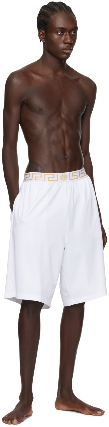 Shorts Versace Versace Greca Border Swim Shorts Hvid | 1003754 1A02555, 3