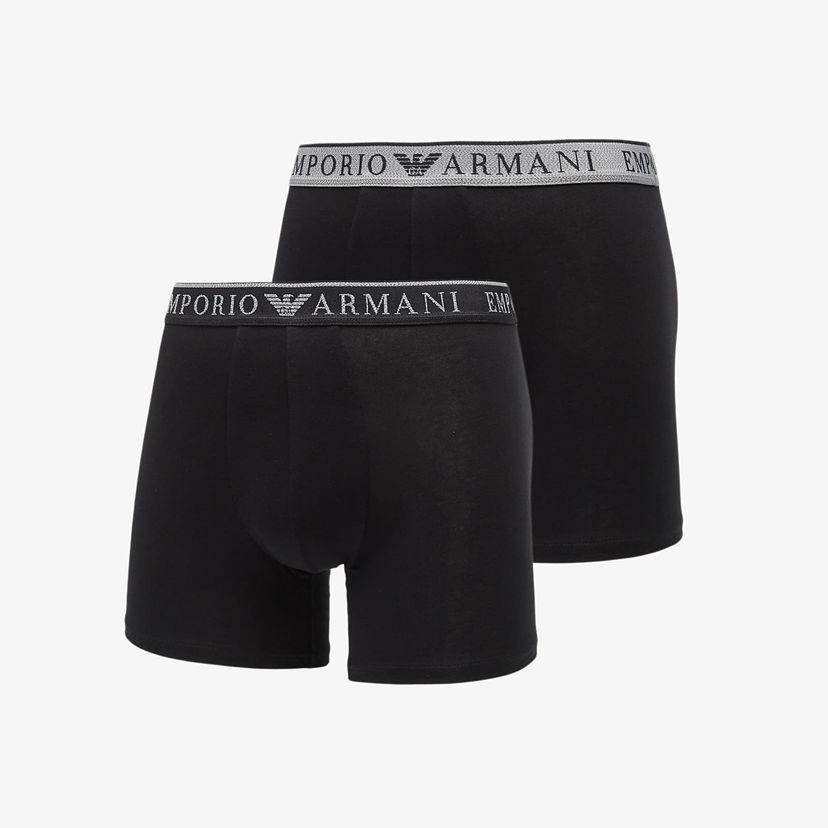 Boksere Emporio Armani EA7 Bottom Trunk 2-Pack Black/ Black Sort | EM000255AF10776MC108