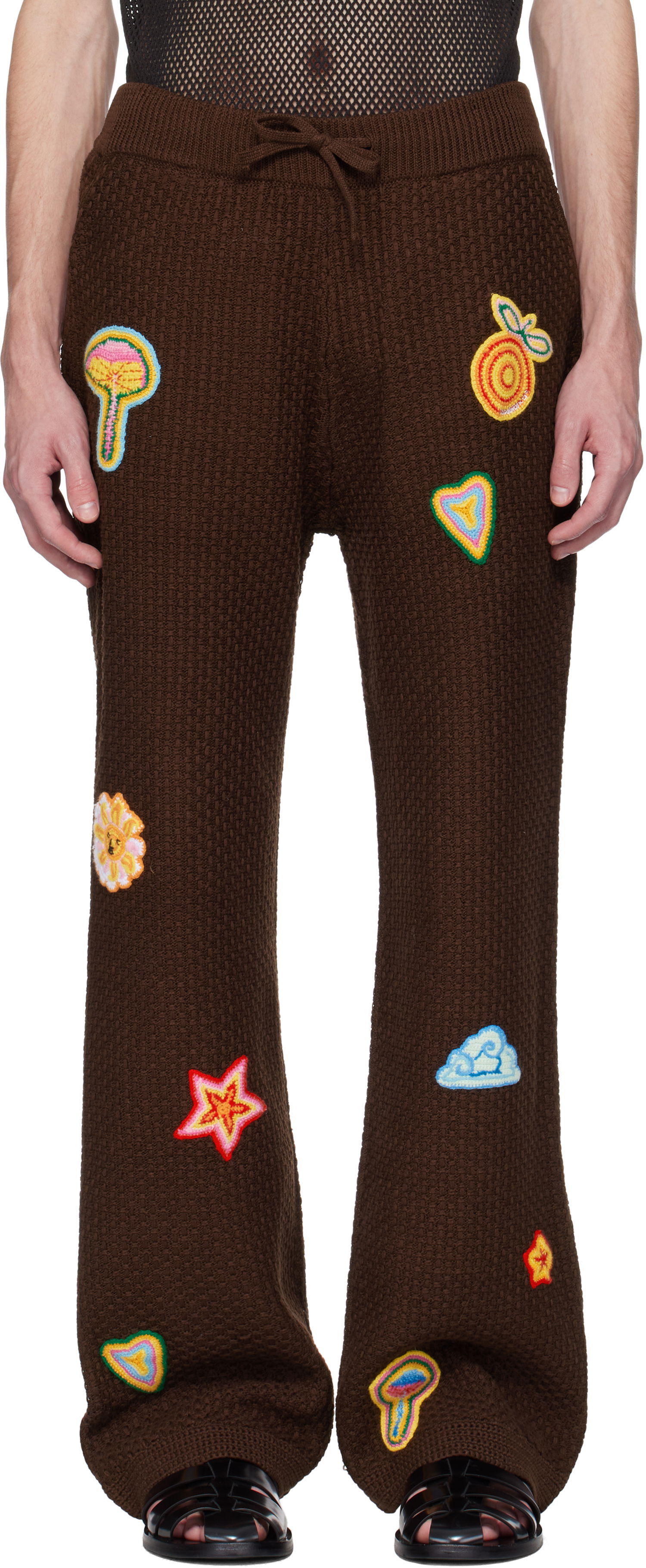 Joggingbukser Casablanca Casablanca Motif Crochet Sweatpants Brun | MS25-KW-915-01, 0
