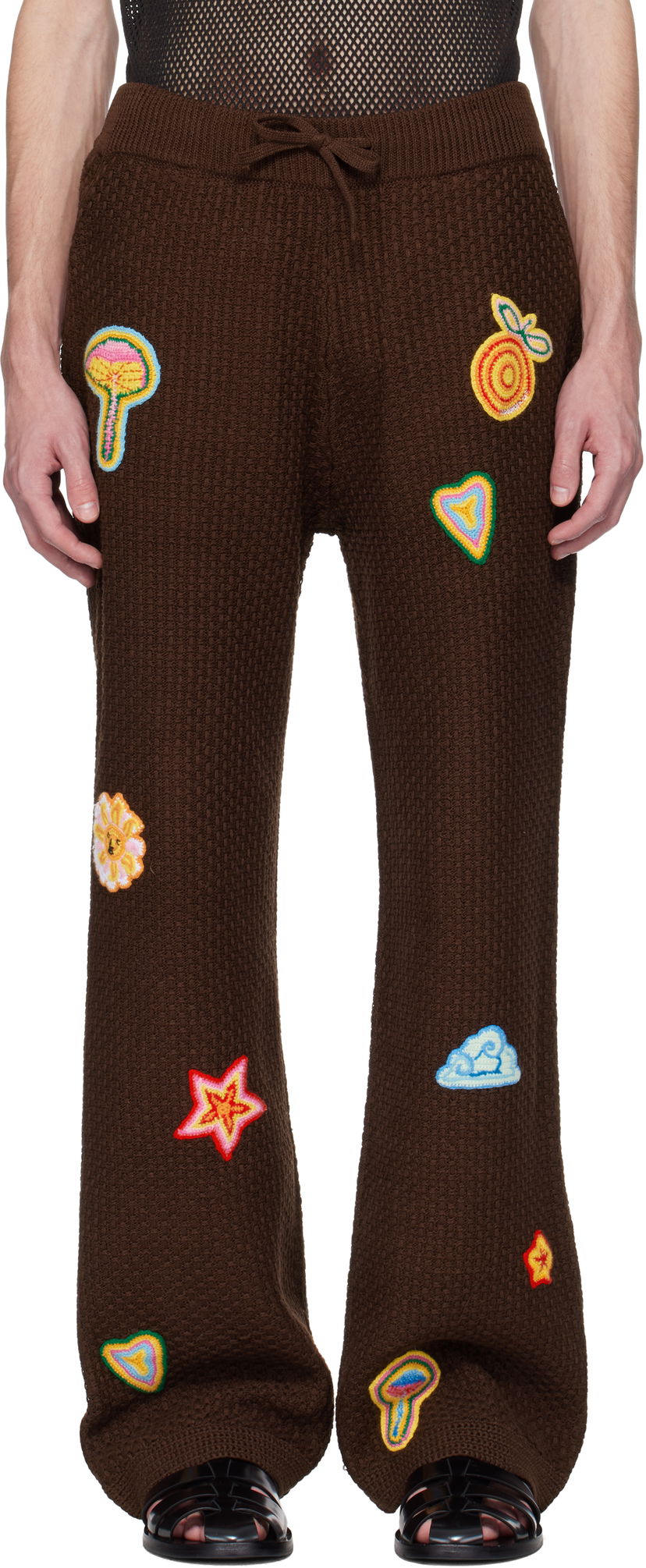Joggingbukser Casablanca Casablanca Motif Crochet Sweatpants Brun | MS25-KW-915-01