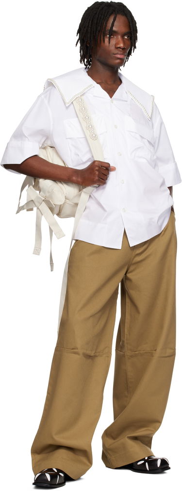 Skjorte Simone Rocha Simone Rocha Cargo Flap Pocket Sailor Collar Shirt Hvid | 5312B 1025, 3