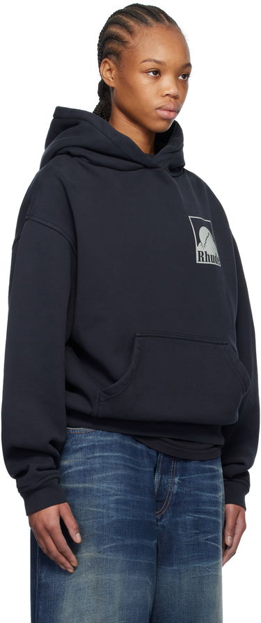 Sweatshirt Rhude Rhude Moonlight Badge Hoodie Mørkeblå | RHPS25HO05012, 4