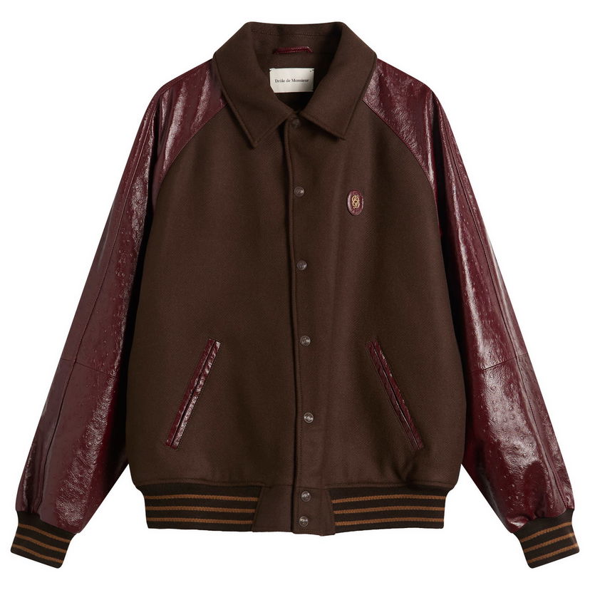Bomberjakke Drôle de Monsieur Drole De Monsieur Wool and Leather Teddy Jacket Flerfarvet | I-JT220-WV015-DBN