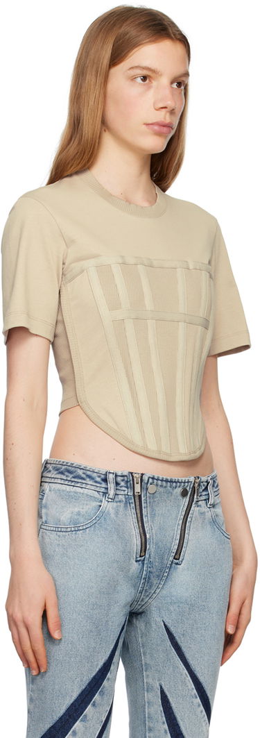 T-shirt Dion Lee Dion Lee Corset T-Shirt Beige | C3097P23, 1