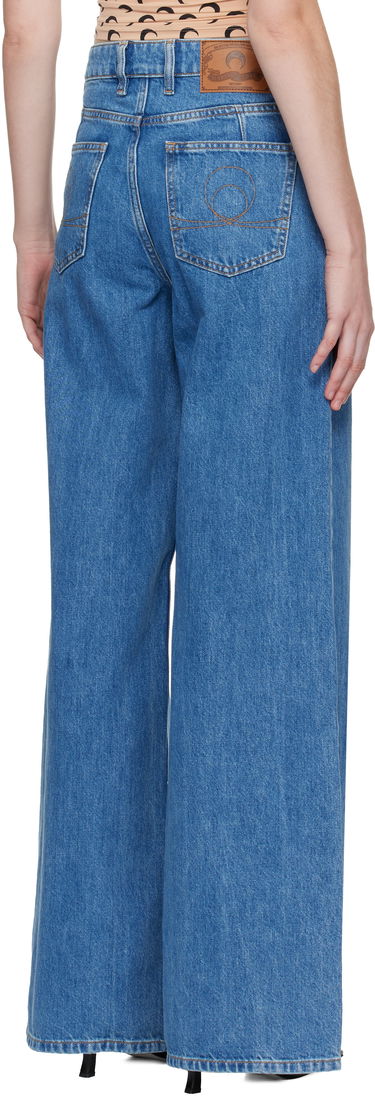 Jeans Marine Serre Marine Serre Moon Laser High-Waist Flare Jeans Blå | WPA159ACDEN0002, 2