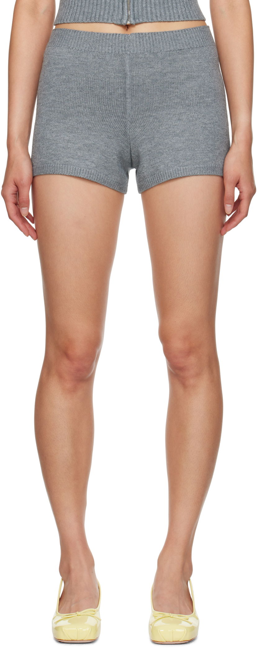 Shorts GUIZIO Guizio Calesia Knit Shorts Grå | F24202S047