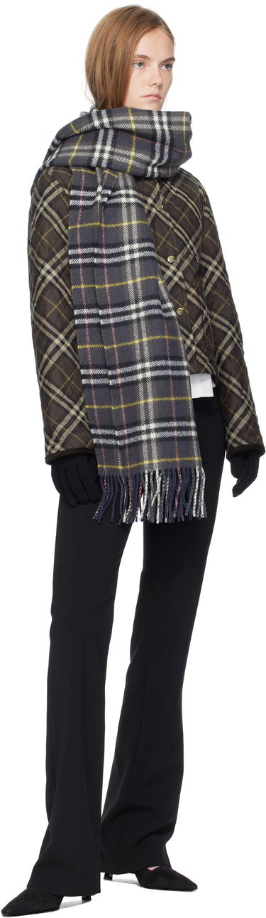 Tørklæde Burberry Burberry British Wool Check Scarf Mørkeblå | 8109460, 1