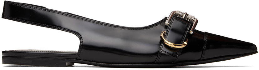 Skopleje Givenchy Givenchy Voyou Slingback Flats Sort | BE500SE28Z001
