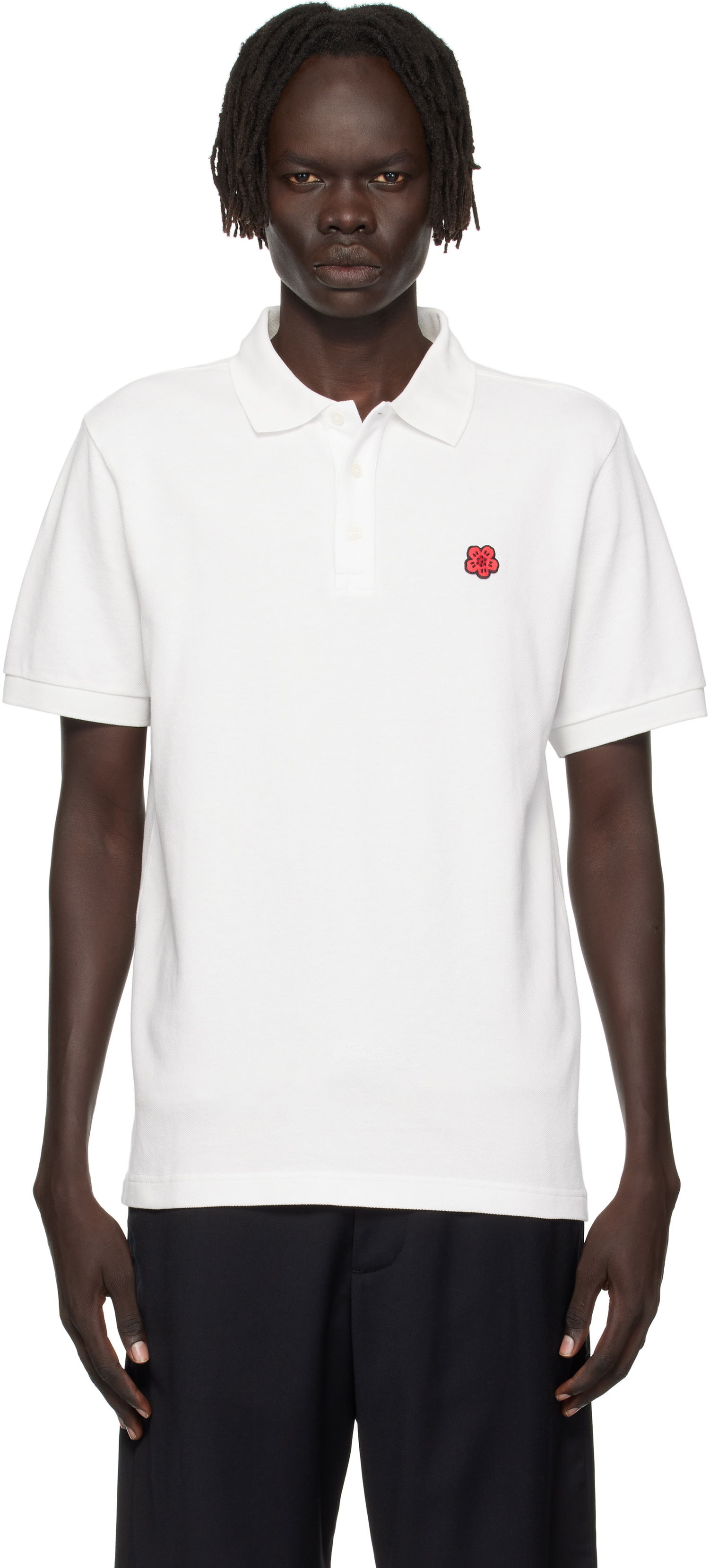 Polo skjorte KENZO Kenzo Paris 'Boke Flower' Slim Fit Polo Hvid | FF65PO1534PU, 0