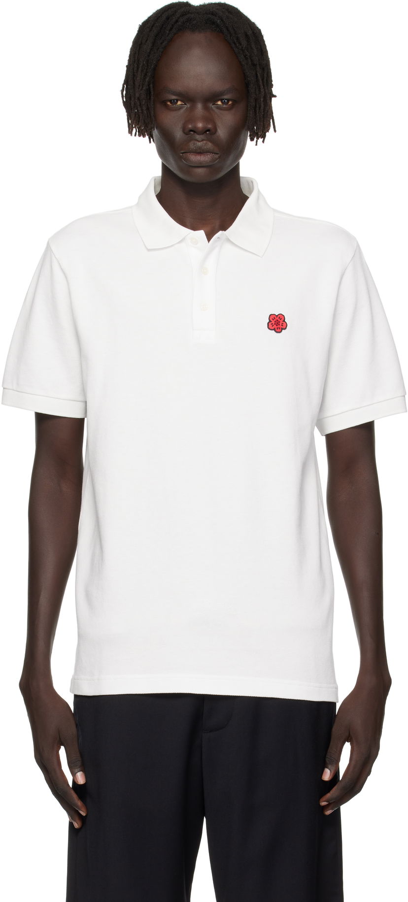 Polo skjorte KENZO Kenzo Paris 'Boke Flower' Slim Fit Polo Hvid | FF65PO1534PU