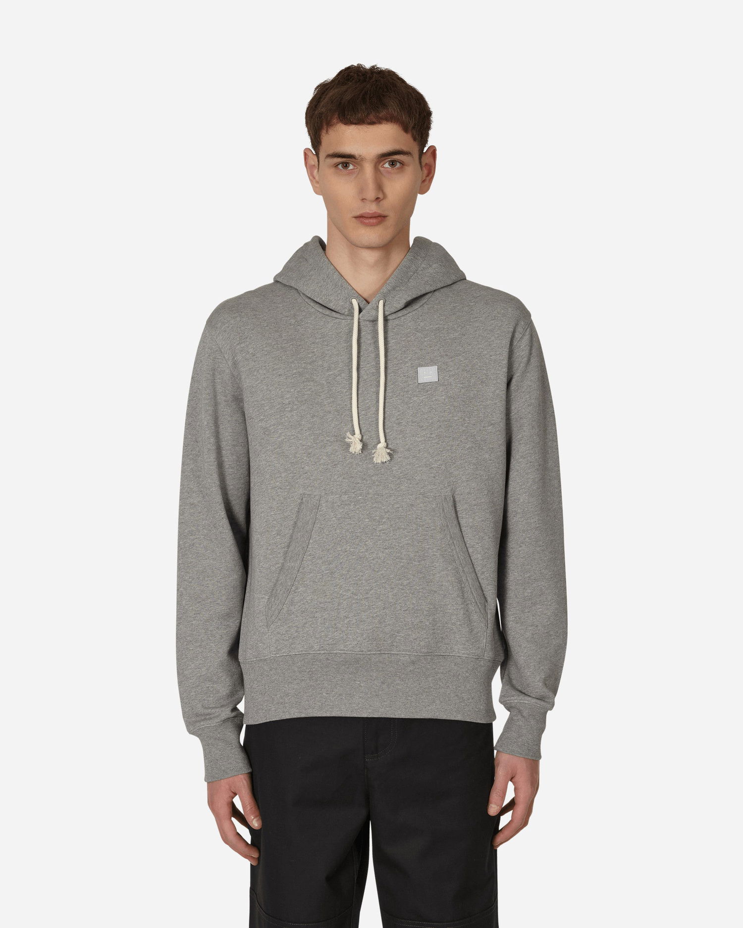 Sweatshirt Acne Studios Face Logo Patch Hooded Sweatshirt Grå | CI0119- X92, 0