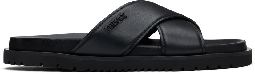 Sneakers og sko Versace Versace Logo Sandals Sort | 1016188_1A11124