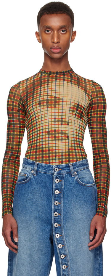 T-shirt Jean Paul Gaultier Gaultier Tartan Face Long Sleeve T-Shirt Flerfarvet | 24/31-F-TO224-T563-95105030, 0
