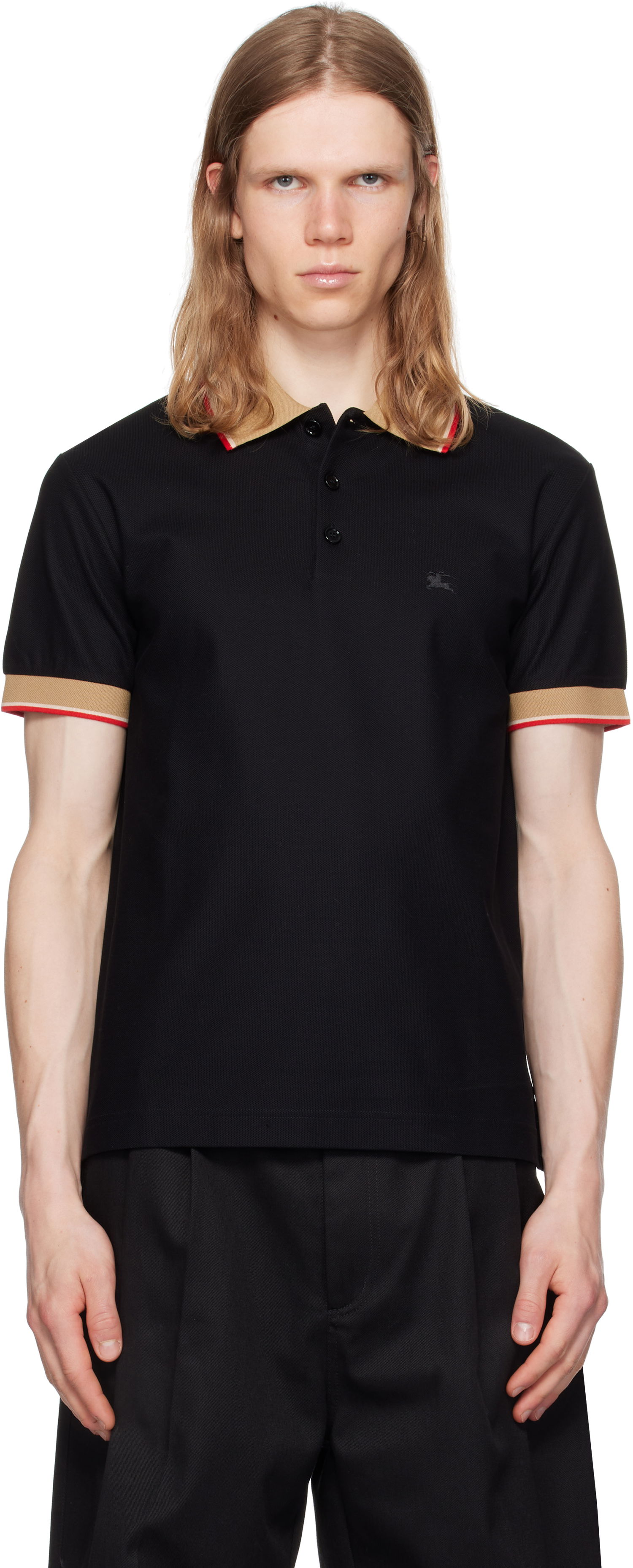 Polo skjorte Burberry Burberry Logo Collar Polo Sort | 8110934, 0