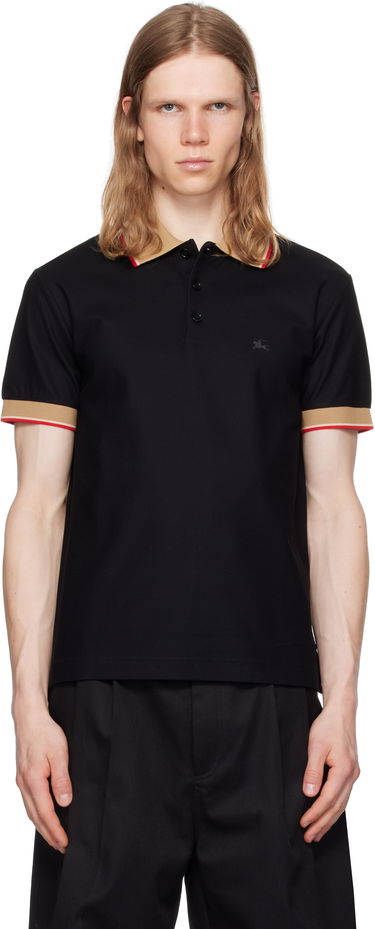 Polo skjorte Burberry Burberry Logo Collar Polo Sort | 8110934, 0