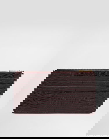 Tegnebog Dolce & Gabbana Dolce & Gabbana Iguana-Print Leather Card Holder Bourgogne | BI1265A109580342, 2