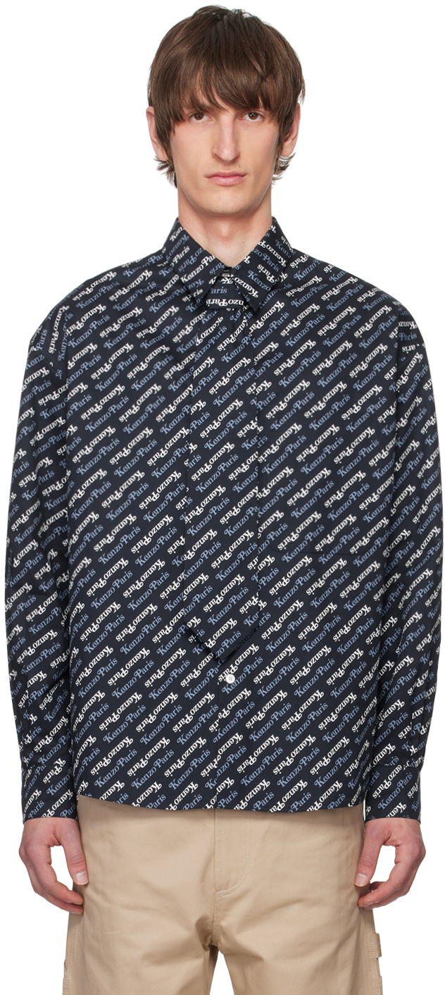 Skjorte KENZO Paris Verdy Edition Shirt Mørkeblå | FE55CH4219P2
