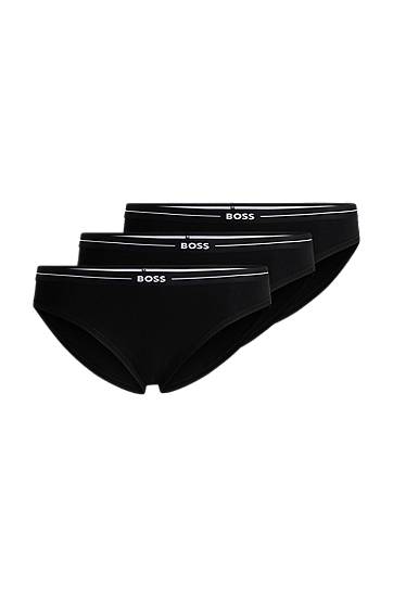 Trusser BOSS BOSS Three-Pack Stretch-Cotton Briefs with Logo Waistbands undefined | 50510016, 0
