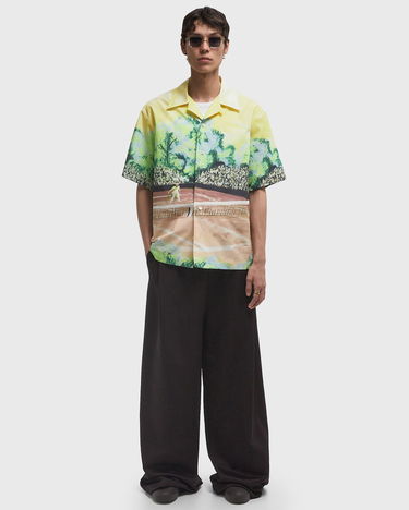 Skjorte Lacoste Tennis Court Print Relaxed Fit Shirt Gul | CH7469-WH3, 2