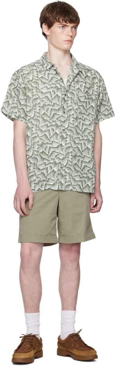 Skjorte A.P.C. A.P.C. Roy Print Camp Collar Shirt Grøn | VIALX-H12608, 3