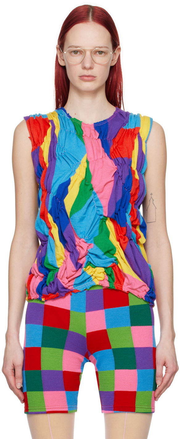Tanktop Comme des Garçons Multicolor Ruched Tank Top Flerfarvet | GM-T025-051