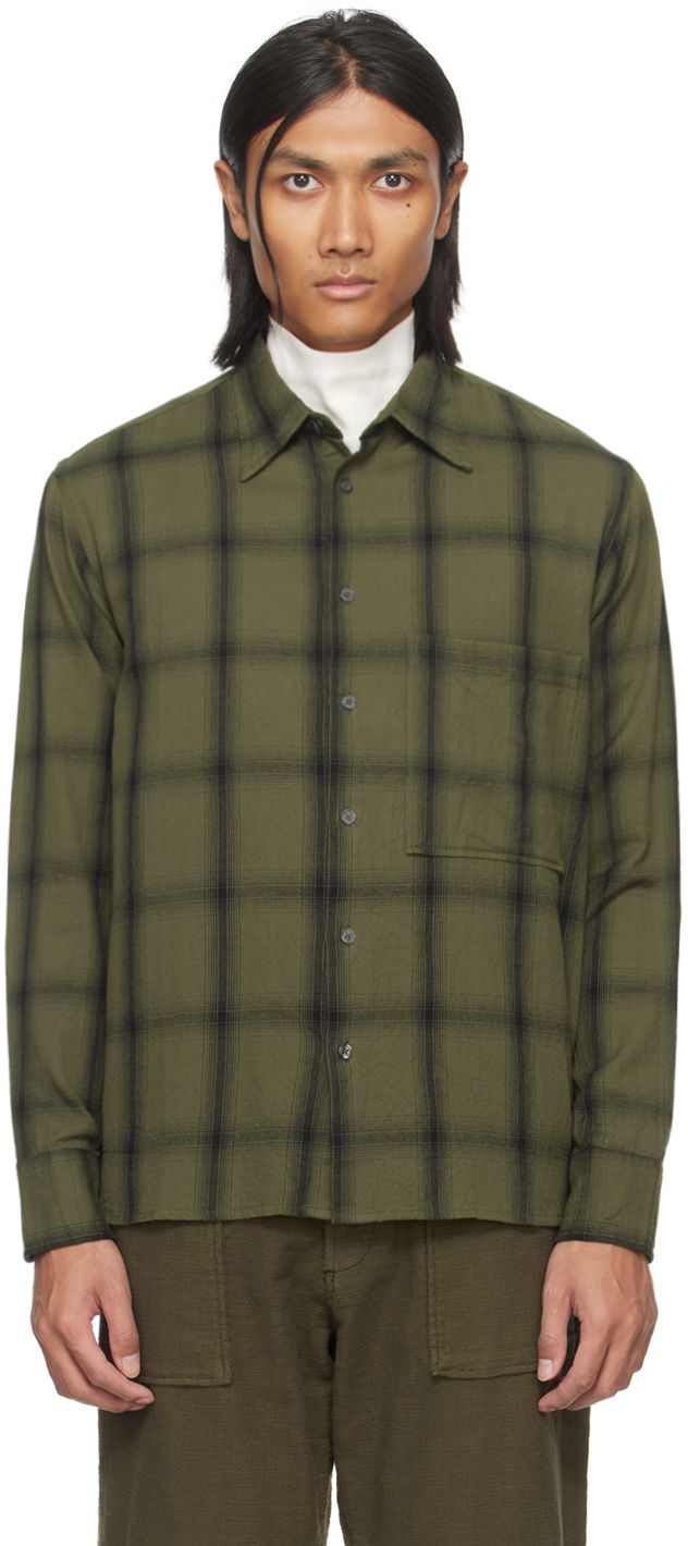 Skjorte Universal Works Universal Works Square Pocket Shirt Grøn | P2927