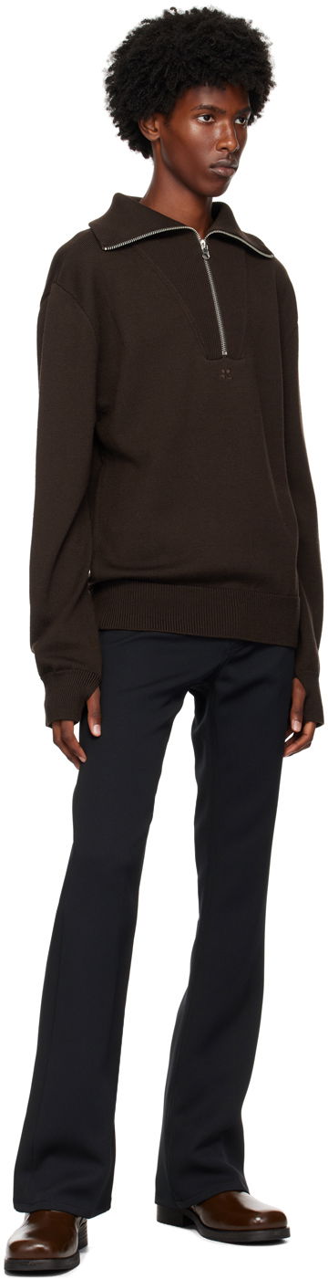 Sweater Courrèges Wool Quarter-Zip Sweater Brun | 324MPU171FI0036, 3