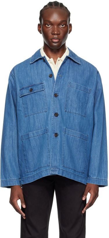 Jakke Universal Works Universal Works Dockside Denim Jacket Blå | P3107, 0