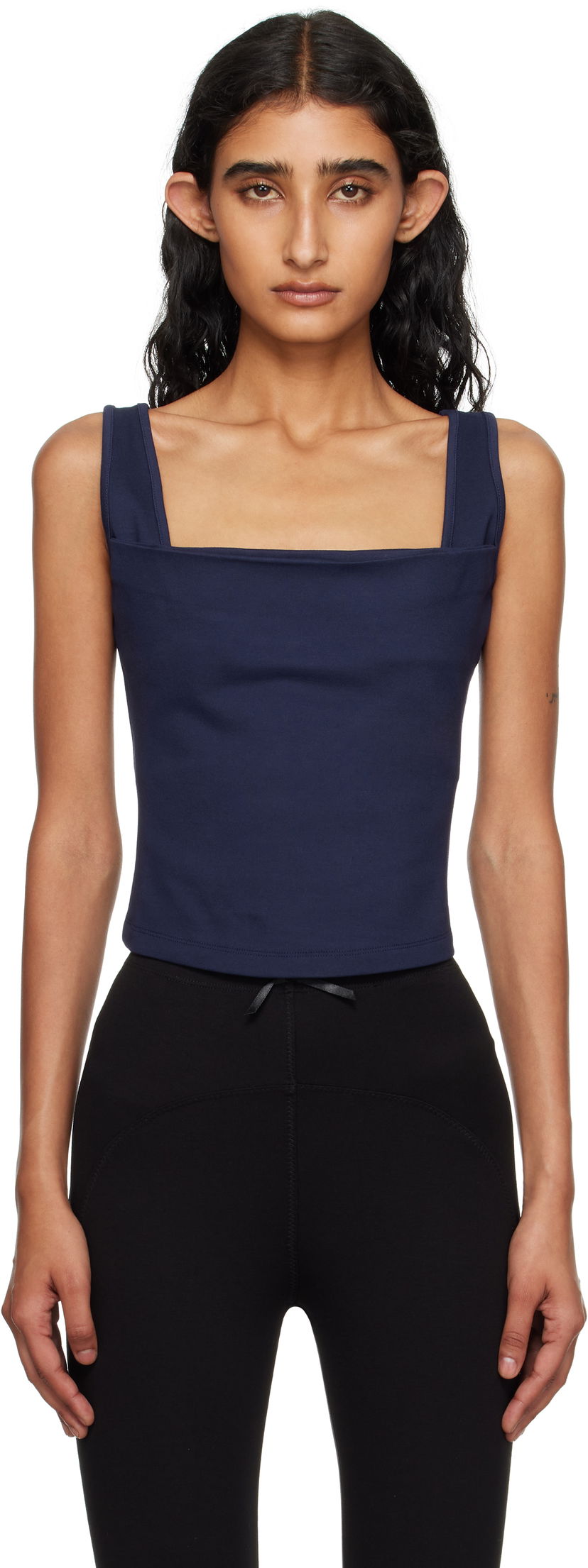 Tanktop Miaou Miaou Luna Square Neck Tank Top Mørkeblå | 7110PONNVY