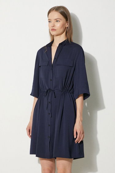 Kjole MAISON KITSUNÉ Maison Kitsuné Double Pocket Mini Dress Mørkeblå | MW01607WF0022, 3