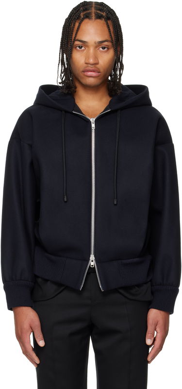 Bomberjakke Simone Rocha Simone Rocha Hooded Zip Bomber Jacket Mørkeblå | 6145B 1265, 0