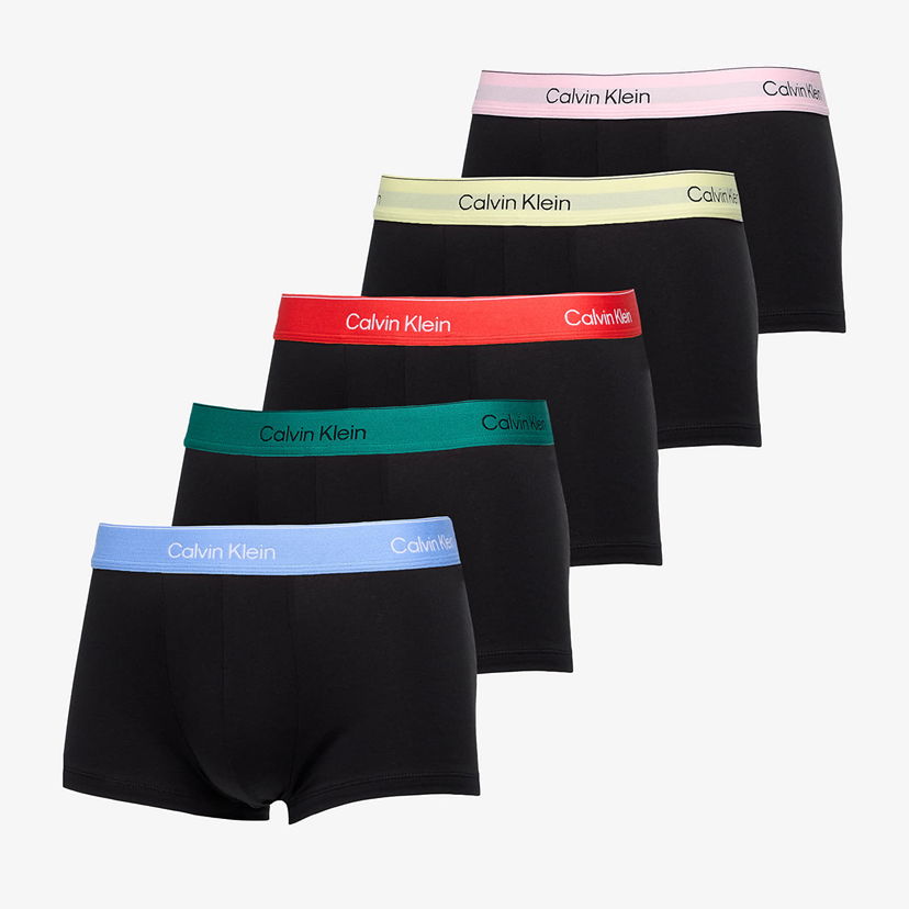 Boksere CALVIN KLEIN Icon Cotton Stretch Low Rise Trunk 5-Pack Black Sort | LV00NB4230 VSU