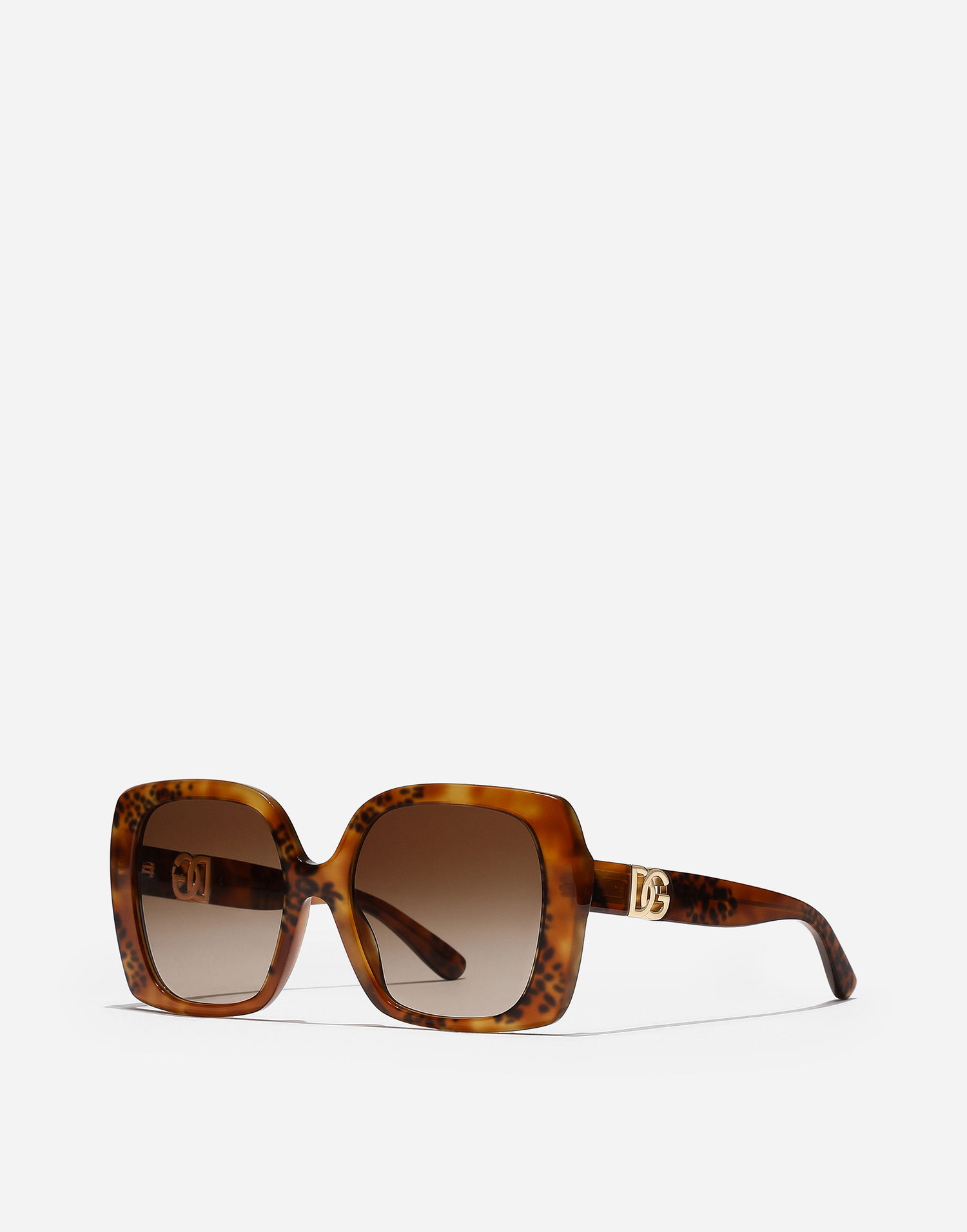 Solbriller Dolce & Gabbana Dg Allure Leopard Print Acetate Square Framed Gradient Lens Sunglasses Brun | VG4475VP0139V000, 1