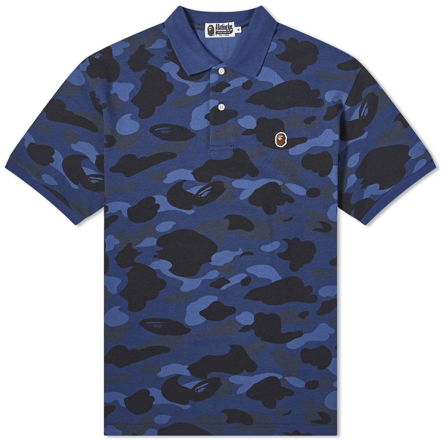 Polo skjorte BAPE Color Camo Ape Head One Point Polo Mørkeblå | 001POJ801001M-NVY, 0
