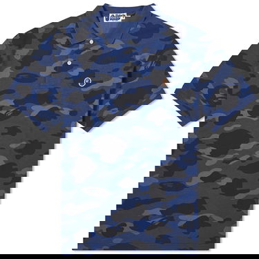 Polo skjorte BAPE Color Camo Ape Head One Point Polo Mørkeblå | 001POJ801001M-NVY, 0