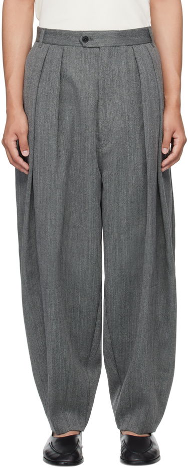 Bukser HED MAYNER Hed Mayner Pleated Wide-Leg Wool Trousers Grå | HMMB30042A-HB103, 0