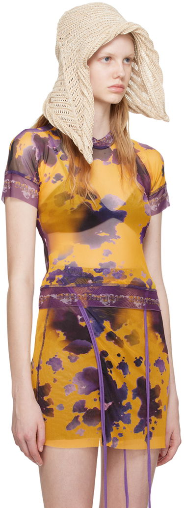 T-shirt Ottolinger Ottolinger Exclusive Mesh Tie-Dye T-Shirt Gul | 100116, 3