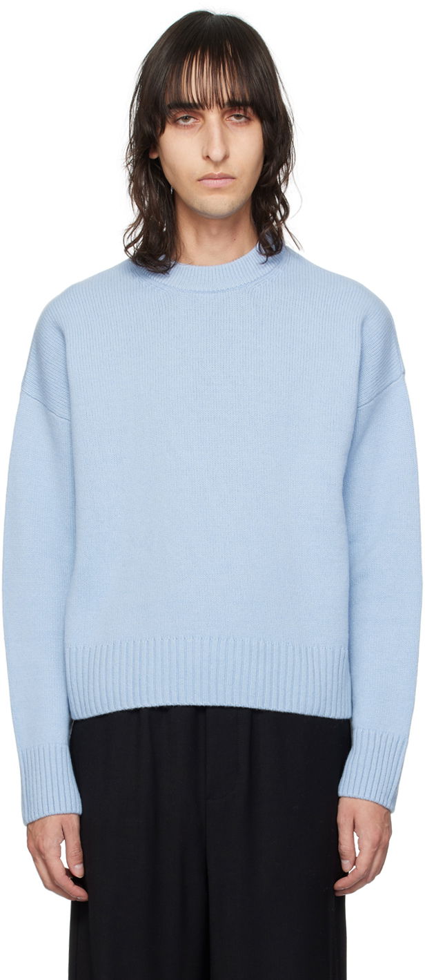 Sweater AMI Dropped Shoulder Sweater Blå | UKS034.KN0028