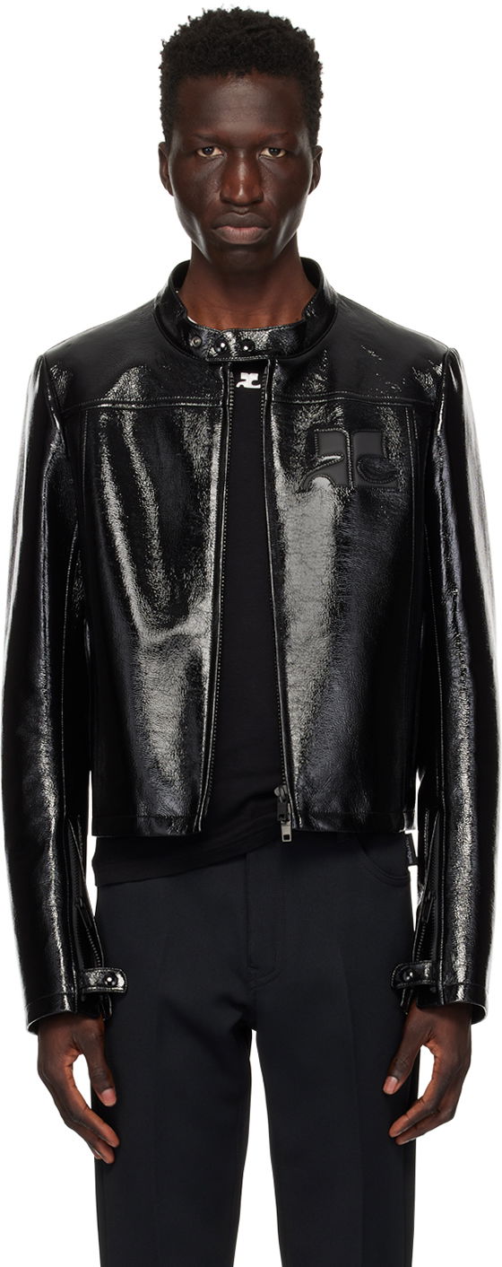 Jakke Courrèges Iconic Leather Jacket Sort | 124CBL175VY0014