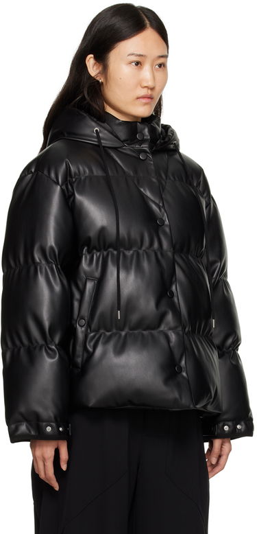 Puffer jakke Stella McCartney Stella McCartney Faux-Leather Puffer Jacket Sort | 6800773BU393, 1