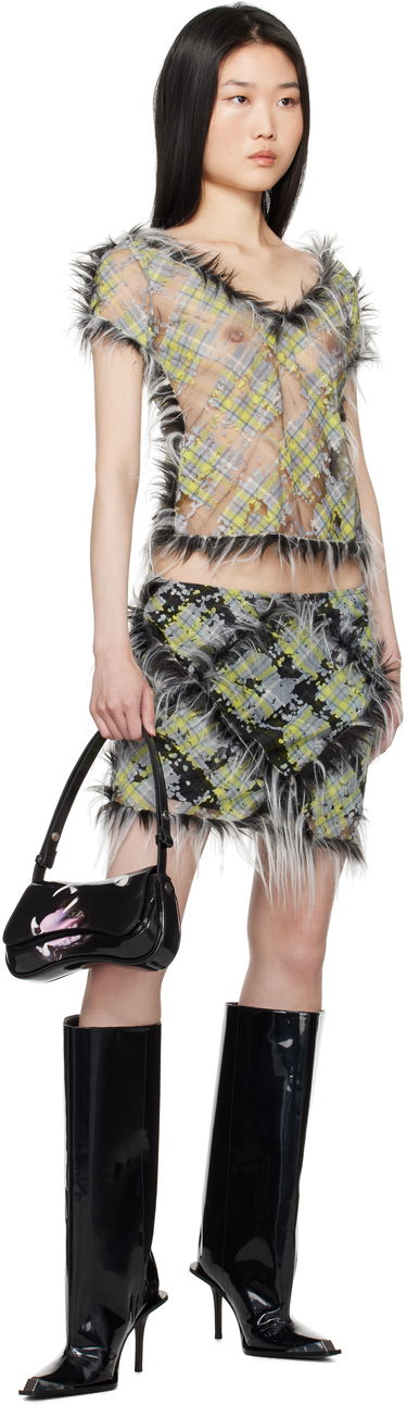 Nederdel Diesel Faux Fur Trimmed Miniskirt Flerfarvet | A16509 0CLBX, 3