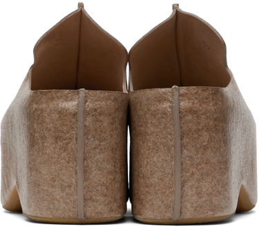 Tøj JW Anderson JW Anderson Laminated Felt Platform Clogs Brun | ANM42500D, 1