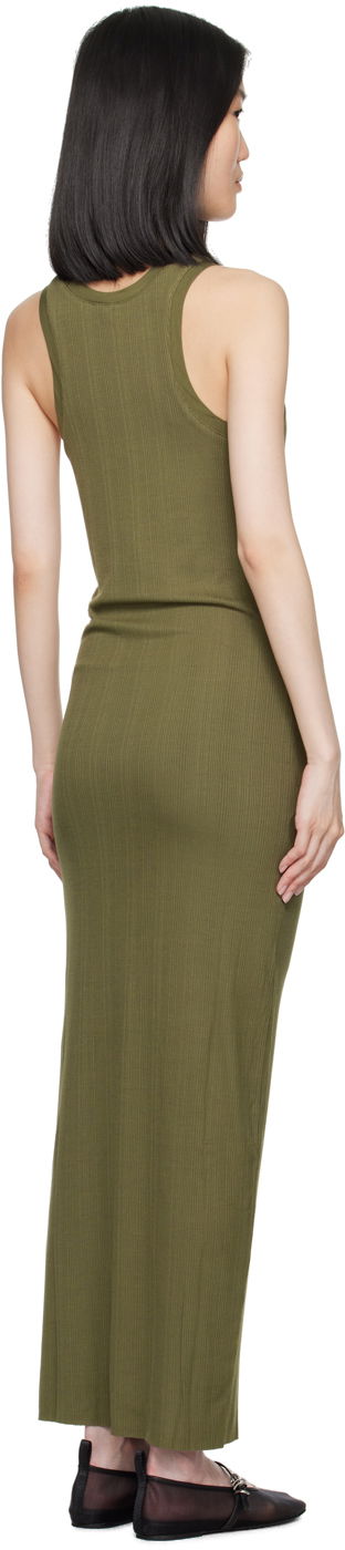 Kjole rag & bone Ribbed Round Neck Maxi Dress Grøn | WAC24P3010NH10, 2