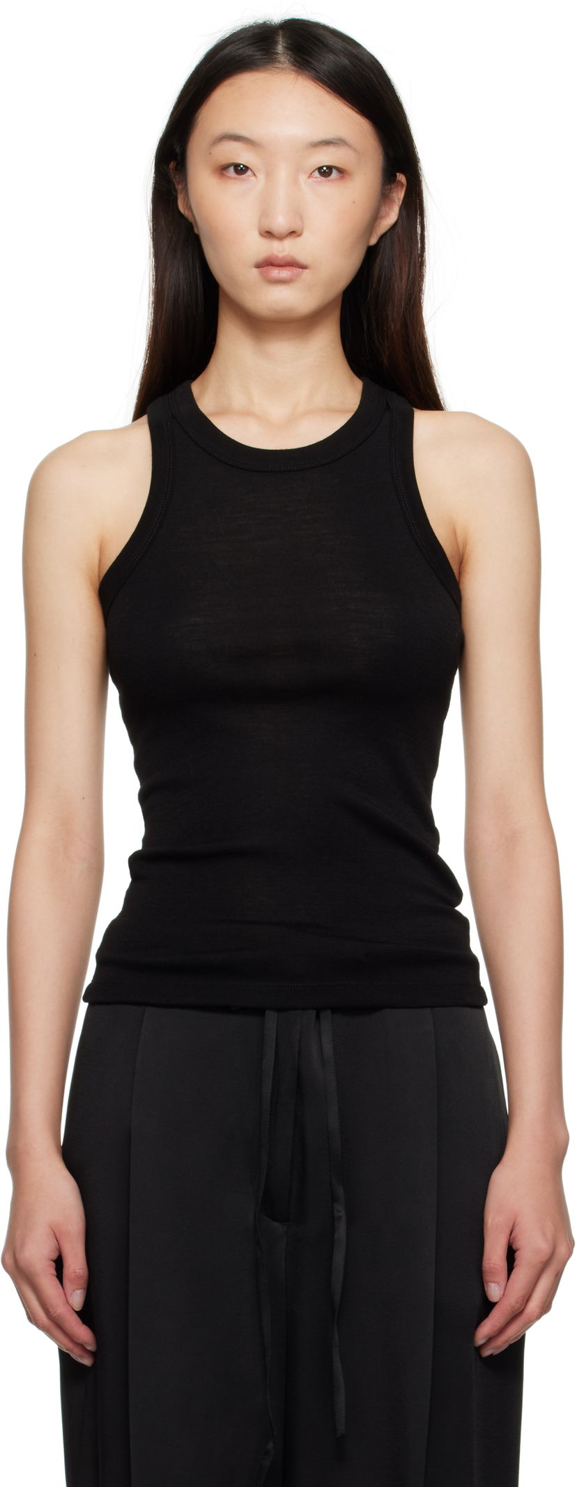 Tanktop Róhe Róhe Racerback Merino Jersey Tank Top Sort | 416-20-219